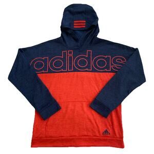 Adidas Youth Navy & Orange Colorblock Hoodie Size XL (18-20) Casual School